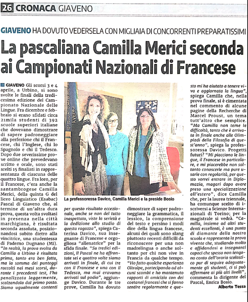 articolo Camilla Merici